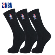 NBA襪子男士休閑運動長筒棉襪毛圈加厚毛巾底高筒跑步籃球運動襪3雙