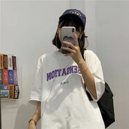 薩姆依 ins超火短袖T恤女夏2023夏季新款韓版寬松學(xué)生BF原宿港風(fēng)半截袖oversize休閑上衣 白色【A.N.O】 M