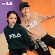 斐樂(lè)（FILA）官方多彩衛(wèi)衣長(zhǎng)袖情侶裝寬松時(shí)尚運(yùn)動(dòng)連帽套頭衫男女上衣印花 （加絨）土黃卡其-LK S 165/88A
