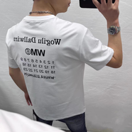 V-MENVMEN威曼夏季新款時(shí)尚舒適微闊短袖T恤男字母印花百搭半袖t6676 白色 165/S