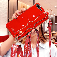 優(yōu)蕾絲 iphone6/7/8手機殼6s保護6plus硅膠套蘋(píng)果腕帶斜挎掛繩全包防摔軟殼女款