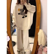 風(fēng)采兔 毛衣女2024秋冬新款軟糯奶呼呼套頭加厚寬松慵懶風(fēng)高級(jí)感針織衫 米白色 均碼