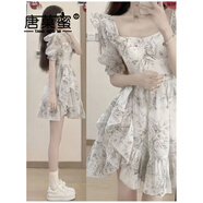 唐菓蜜連衣裙夏季2024新款女裝法式甜美初戀仙女裙茶歇碎花短款裙子夏天 圖片色 L
