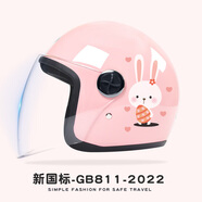 AD新國(guó)標(biāo)認(rèn)證電動(dòng)車頭盔男女士四季通用電瓶車安全帽女款冬季保暖防霧騎行輕便半盔女款冬天圍巾頭盔 新國(guó)標(biāo)【粉兔】透明 均碼