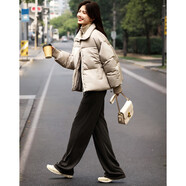 德瑪納【蓬松小面包】冬季輕量感保暖立翻領(lǐng)兩穿棉衣抽繩短款女棉服外套