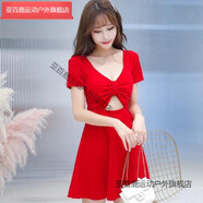 亞百鹿低胸露背連衣裙2021新款夏性感夜店女裝時(shí)尚秋冬顯瘦夜場(chǎng)工作服潮 紅色蝴蝶 89952 S