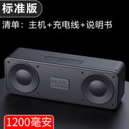 Leoisilence 插卡藍(lán)牙音箱低音炮大音量收款語(yǔ)音播報(bào)器電腦家用收音機(jī)小音響 黑色 標(biāo)準(zhǔn)版   【1200毫安】