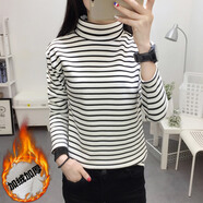 妃麗慕尚洋氣印花內(nèi)搭打底衫女長(zhǎng)袖秋冬季t恤女韓版修身上衣潮學(xué)生小衫潮 813加絨白色 M 建議105斤以內(nèi)