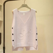 索宛亦（SUOWANYI）馬甲夾女短款針織背心新款時(shí)尚坎肩韓版寬松2021春秋裝百搭顯瘦