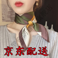 艾羅帝朗新款絲巾女小方巾韓國時(shí)尚百搭領(lǐng)巾職業(yè)圍巾脖子防曬紗巾頭巾發(fā)帶 幾何方巾綠色