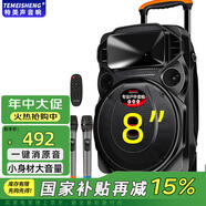 TEMEISHENG 特美聲TC-102戶(hù)外廣場(chǎng)舞K歌音響大功率便攜式拉桿藍牙帶話(huà)筒戶(hù)外藍牙音箱帶無(wú)線(xiàn)麥克風(fēng)教學(xué)擺攤 TC-100 8吋重炮美聲話(huà)筒+遙控器