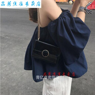 一字肩上衣女夏季度假一字領(lǐng)寬松遮肉風(fēng)韓風(fēng)chic鬼馬系少女夏日炒雞美膩  品莠 M【建議80-100斤】 藏藍(2206)
