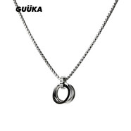 古由卡（GUUKA）七夕情人節(jié)禮物女吊墜情侶項鏈指環(huán)戒指男士盒子鏈配飾張藝興同款 P8099（50cm） 均碼