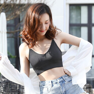 夏娃的色彩 美背裹胸無(wú)縫聚攏透氣少女抹胸均碼六色打底外穿吊帶背心 黑色 均碼