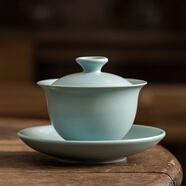 陶藝公社 蓋碗 汝窯開片功夫茶具家用辦公喝茶敬茶汝瓷茶杯泡茶碗三才蓋碗 暗香-內(nèi)開片蓋碗-170ml