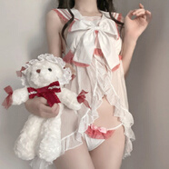 日系動(dòng)漫二次元制服cosplay角色扮演軟妹純欲風(fēng)誘惑性感睡衣情趣內衣女激情透視網(wǎng)紗吊帶床上衣服套裝 蝴蝶結水手制服【蝴蝶結裙子+內褲】 均碼