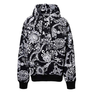 VERSACE（范思哲）JEANS COUTURE 巴洛克圖騰印花連帽偏大版型男士衛(wèi)衣71GAI3C0FS00 黑色 S