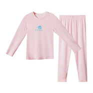 小藍象（hinos）兒童睡衣排汗速干春秋冬季男女童居家服空調服打底保暖內衣套 粉色  基礎排汗長(cháng)袖長(cháng)褲 130