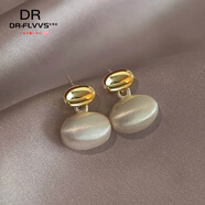 心形珍珠耳飾感耳環(huán)2024新款小眾設計感獨特耳代購 金銀撞色豆豆耳釘-925銀針