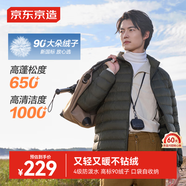京東京造【air+零壓羽絨】輕薄羽絨服男外套冬立領(lǐng)白鴨絨 橄欖綠XL