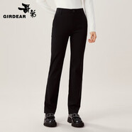 哥弟（GIRDEAR）女裝通勤風(fēng)直筒彈力小黑正裝西褲女1100454 黑 L (4碼)