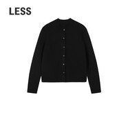 LESS2024年秋新款綿羊毛毛衫兩件套套裝2O8H20780 001本黑 S