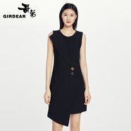 哥弟（GIRDEAR）女裝不規則設計收腰洋裝連衣裙1500277 黑 L (4碼)