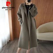 皮爾卡丹雙面毛呢大衣女長(cháng)款過(guò)膝寬松大d碼高端羊毛呢子外套2025秋冬新款 701 灰色 L (建議101-110斤)