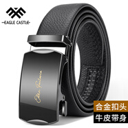 飛鷹城堡（eagle castle）皮帶不帶頭自動扣男士腰帶牛皮商務(wù)休閑褲帶帶身無扣頭皮帶條禮物 黑色帶身+扣頭【推薦一】 115cm 其他尺寸聯(lián)系客服備注