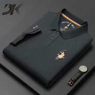 DK輕奢男裝純棉短袖T恤男士翻領(lǐng)Polo衫夏季刺繡百搭商務(wù)休閑打底衫 深灰 M