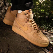 耐克（NIKE）休閑鞋男鞋春季AirForce1運動(dòng)鞋AFI空軍一號透氣高幫板鞋 DJ9158-200/小麥色 42.5