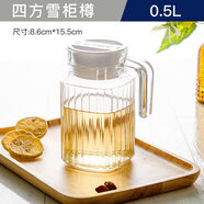 樂(lè )美雅冷水壺玻璃涼水壺 無(wú)鉛玻璃飲料果汁茶壺 四方壺0.5L