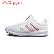 Kappa薦情侶男女款串標運動鞋秋冬休閑鞋 K0865MQ26 漂白/梅紅色-001 35