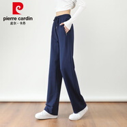 皮爾卡丹（pierre cardin）高檔拉鏈口袋運(yùn)動(dòng)褲女2024春秋新款純棉直筒褲灰色衛(wèi)褲休閑絨褲子 寶藍(lán)色 (春秋純棉) 95 L 建議110-120斤
