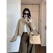 樂(lè)雅秀卡其色毛呢棒球服短外套女秋季2025新款小個(gè)子短款感氣質(zhì)夾克 卡其色外套 L