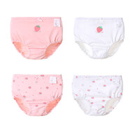 KIDS MAM&DAD女童內(nèi)褲純棉中大童學(xué)生三角褲夏季薄小女孩幼童兒童女寶寶面包褲 00505粉色草莓 4條 110 cm