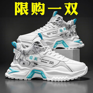 昌祥回力男鞋2025新款夏季高幫厚底增高透氣休閑運(yùn)動(dòng)軟底跑步老爹鞋子男 白蘭 42