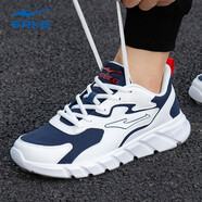 鴻星爾克男鞋秋冬新款網(wǎng)鞋透氣跑步鞋男士輕便休閑鞋紅星薄款網(wǎng)面運動(dòng)鞋男 3195墨水藍/正白 40