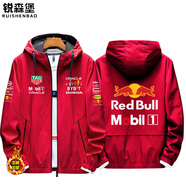 英棠f1紅牛隊(duì)服  方程式賽車(chē)紅牛本田賽事紀(jì)念車(chē)隊(duì)服定制夾克外套秋冬 加棉紅色1 XL