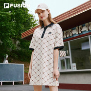 斐樂（FILA） FUSION潮牌女子連衣裙夏新款時尚寬松POLO領(lǐng)連身裙 乳糖色-BG 2XL