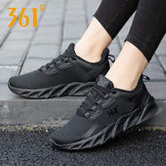 361°女鞋運(yùn)動鞋女春夏款361度女士網(wǎng)面透氣學(xué)生休閑百搭旅游跑步鞋子R 曜石黑2261 37