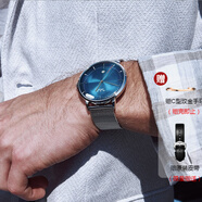 M.B.K 美國品牌MBK進(jìn)口手表 3D弧面機械表男表休閑商務(wù)時(shí)尚超薄防水男士手表 M1008G-2-P51BGT鋼殼青面金釘鋼網(wǎng)帶