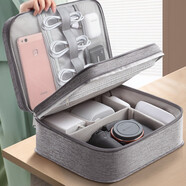 LIUIUSU 數據線(xiàn)收納包 移動(dòng)電源盒子多功能充電線(xiàn)旅行便攜數碼配件整理袋 數碼收納包【三層】