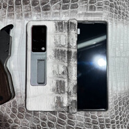 適用華為matex2手機殼喜馬拉雅真皮mateX5典藏版中軸邊保防摔手機保護殼套 喜馬拉雅：銀色支架中軸版 帶殼膜一體高清鋼化膜 華為 Mate X5