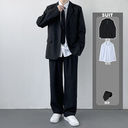 星禾萊DK制服一套休閑西裝男套裝痞帥高校學(xué)生小西服男女班服外套學(xué)院風(fēng) 西服+襯衫+領(lǐng)*帶 XL 128-140斤