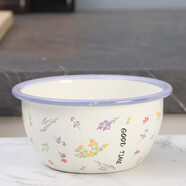 歐麗家 家居搪瓷米飯碗兒童可愛(ài)盤(pán)碟家用組合創(chuàng  )意碗盤(pán)單個(gè)面碗 13cm碗【紫邊-薰衣草】