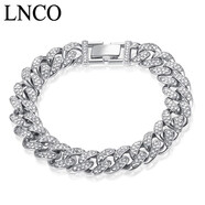 LNCO 古巴手鏈男潮流首飾品男生手鏈鈦鋼款新年情人節禮物送男生兄弟 鑲鉆-21CM 鈦鋼款 不掉色