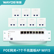 維盟（wayos）千兆路由器AC管理POE家用別墅企業(yè)全屋WIFI覆蓋5G雙頻無線AP入墻式86面板套裝WF-800P 路由+7個(gè)面板AP WIFI5 WF-800P