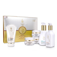 祈顏流金歲月美顏六件套化妝品洗面奶水乳液護膚美顏蜂漿保濕嫩膚 六件套送1盒面膜