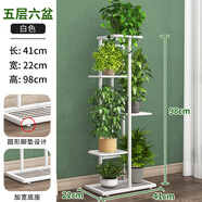 蝸家（WOJIA）花架戶(hù)外客廳陽(yáng)臺家用裝飾架簡(jiǎn)約花盆架多肉架庭院花架綠蘿架層架 白色【5層可放6盆】